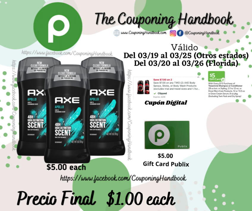 Axe Deodorant Stick for Men por $1.00