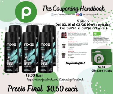 Axe Body Spray Deodorant por $0.50