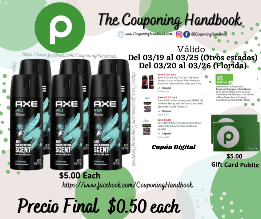 Axe Body Spray Deodorant por $0.50