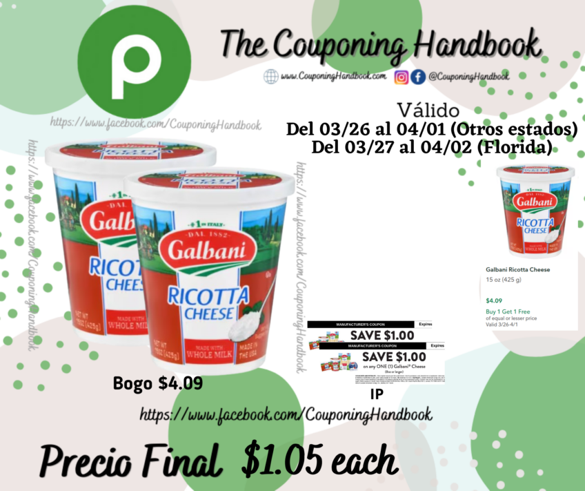 Galbani Ricotta Cheese por $1.05