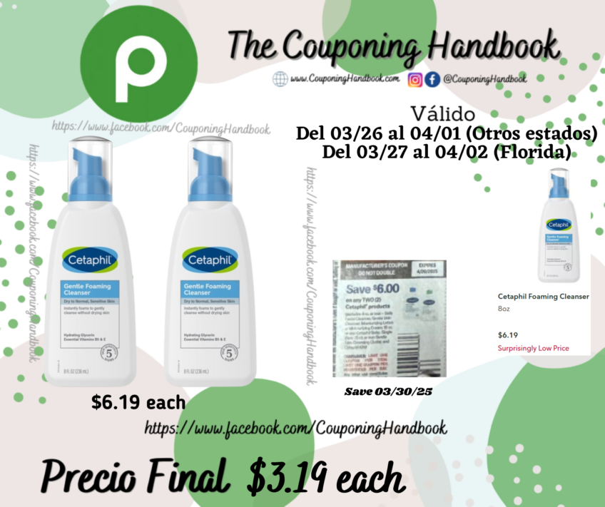 Cetaphil Foaming Cleanser por $3.19