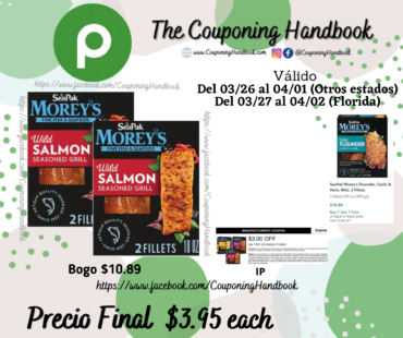 SeaPak Morey’s Seasoned Grill Wild Salmon Fillets por $3.95