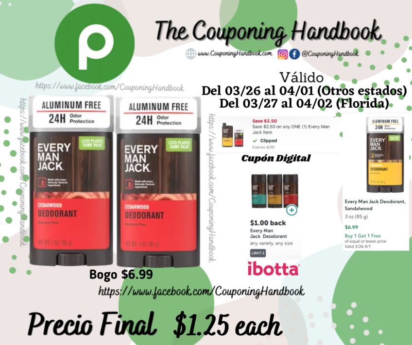 Every Man Jack Deodorant por $1.25