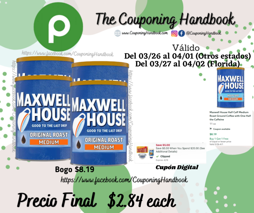 Maxwell House Coffee, Ground, Medium, Original Roast por $2.84
