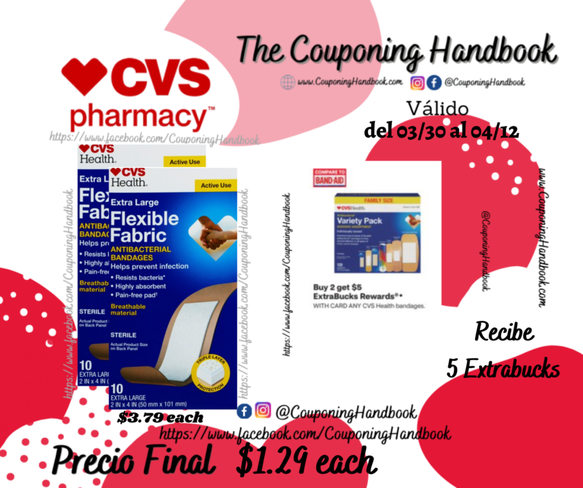 CVS Health Flexible Fabric Antibacterial Bandages por $1.79