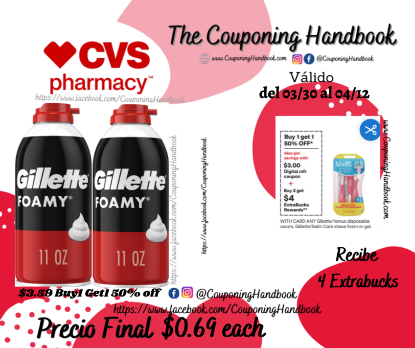 Gillette Foamy Shave Foam por $0.69