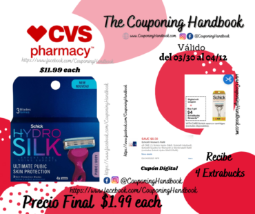 Schick Hydro Silk Ultimate Pubic Skin Protection 3-Blade Razor Blade Refills, 4 CT por $1.99