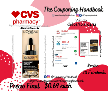 L’Oreal Paris Age Perfect Cell Renewal Midnight Serum Anti-Aging Complex, 1 OZ por $0.69