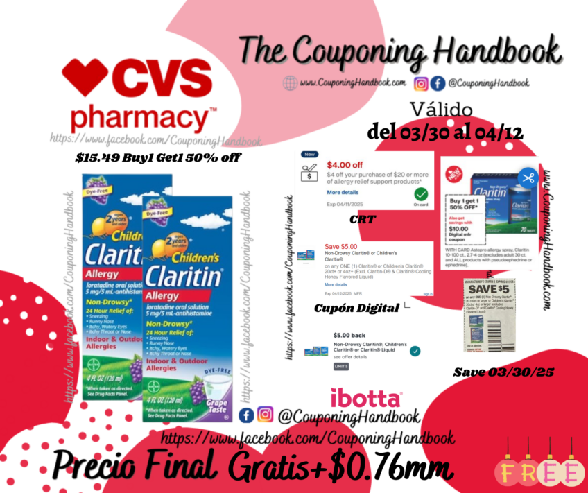 02 Claritin Children’s Non Drowsy Allergy Relief Liquid Gratis