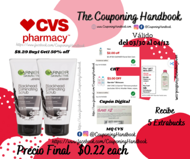 Garnier SkinActive Charcoal Blackhead Acne Treatment Scrub, 5 OZ por $0.22