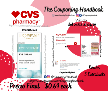 L’Oreal Paris Eye Defense Eye Cream, 0.5 OZ por $0.69