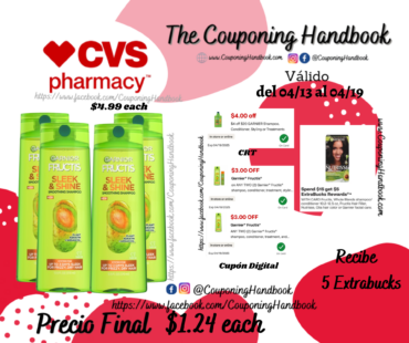Garnier Fructis Shampoo or Conditioner por $1.24