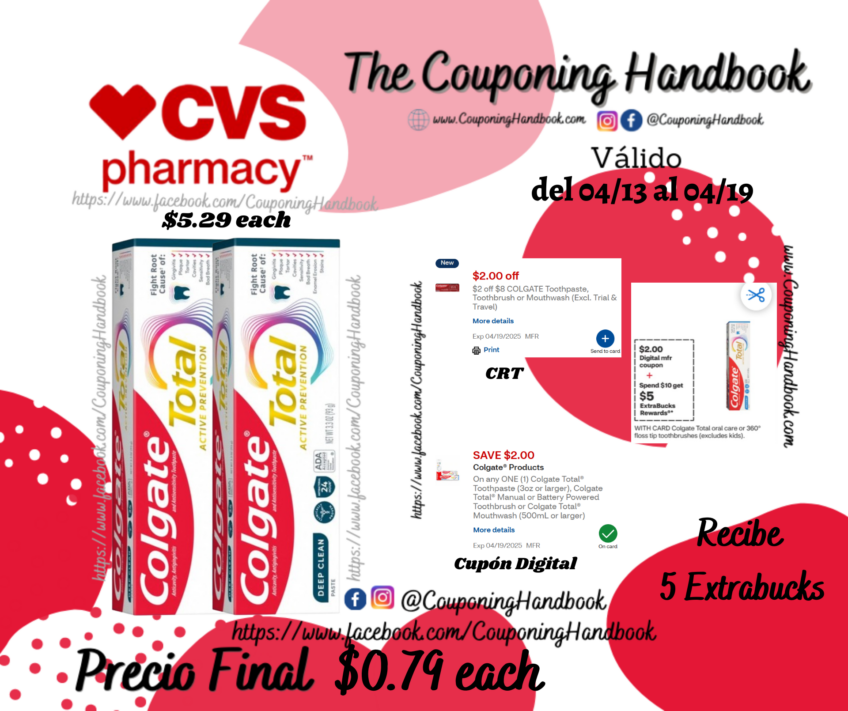 Colgate Total Deep Clean Toothpaste por $0.79