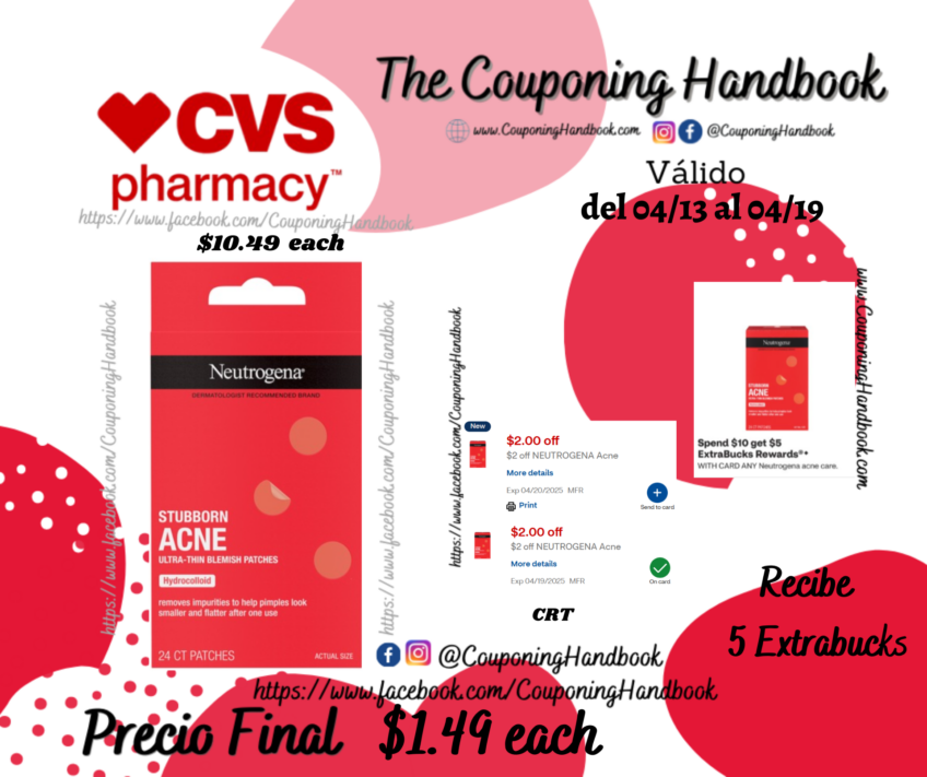 Neutrogena Stubborn Acne Hydrocolloid Blemish Patches por $1.49