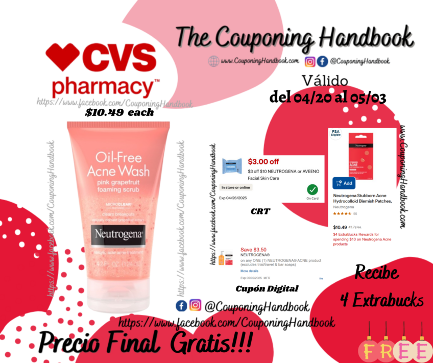 Neutrogena Oil-Free Acne Wash Pink Grapefruit Foaming Scrub Gratis