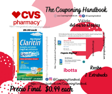 Claritin 24HR Non Drowsy Liquid Allergy Syrup, Cooling Honey, 2.7 OZ por $0.99