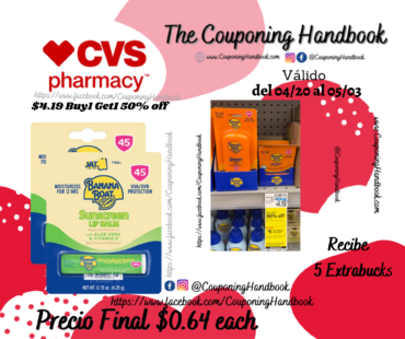 Banana Boat Lip Balm Sunscreen SPF 45, 0.15 oz por $0.64