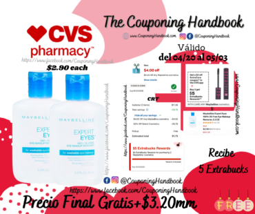 02 Maybelline Expert Eyes 100% Oil-Free Eye Makeup Remover, 2.3 OZ Gratis