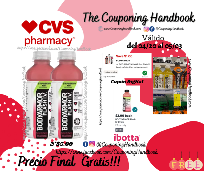 02 BodyArmor Flash I.V. Electrolyte Beverage, Rapid Rehydration Gratis