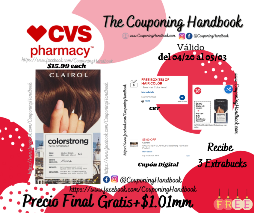 Clairol ColorStrong Zero Ammonia Permanent Hair Color Gratis