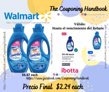 Suavitel Complete Liquid Fabric Softener and Conditioner 46 oz por $2.24