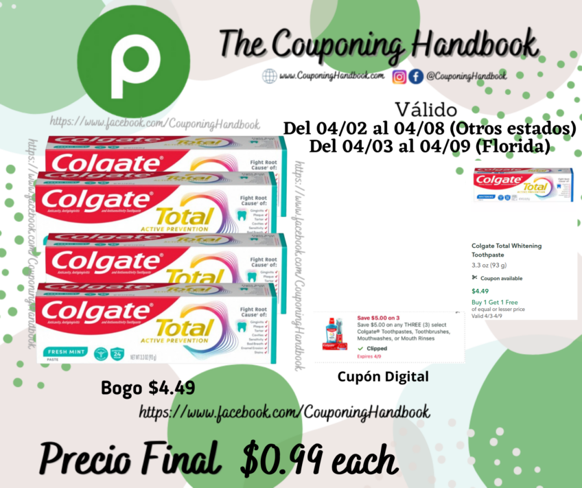 Colgate Total Toothpaste por $0.99