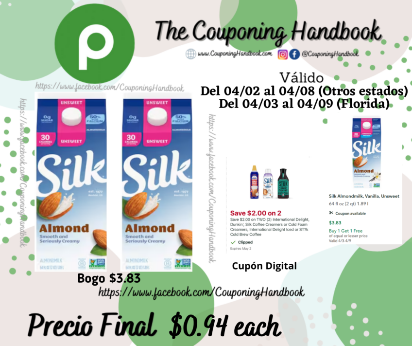 Silk Almondmilk, Unsweet por $0.94