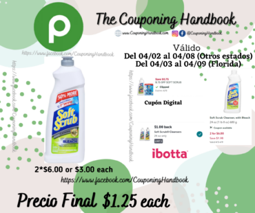 Soft Scrub Cleanser, with Bleach por $1.25