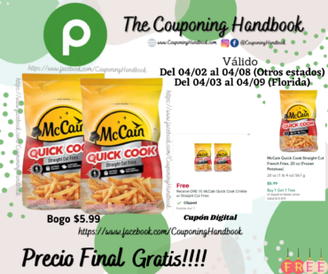 02 McCain Quick Cook Straight Cut French Fries, 20 oz Gratis