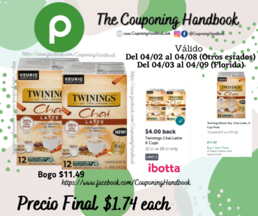 Twinings Black Tea, Chai Latte, K-Cup Pods por $1.74