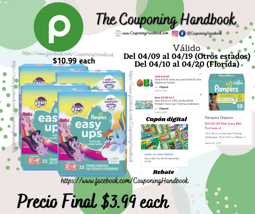 Pampers Pants Easy Ups Training Underwear por $3.99