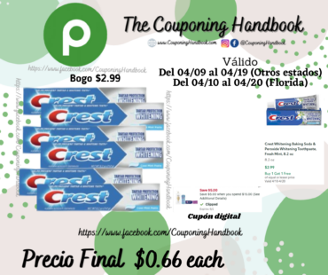 Crest Whitening Baking Soda & Peroxide Whitening Toothpaste, Fresh Mint, 8.2 oz por $0.66