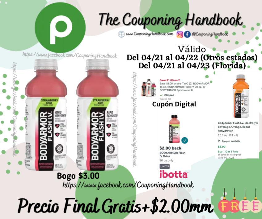 02 BodyArmor Flash I.V. Electrolyte Beverage, Rapid Rehydration Gratis