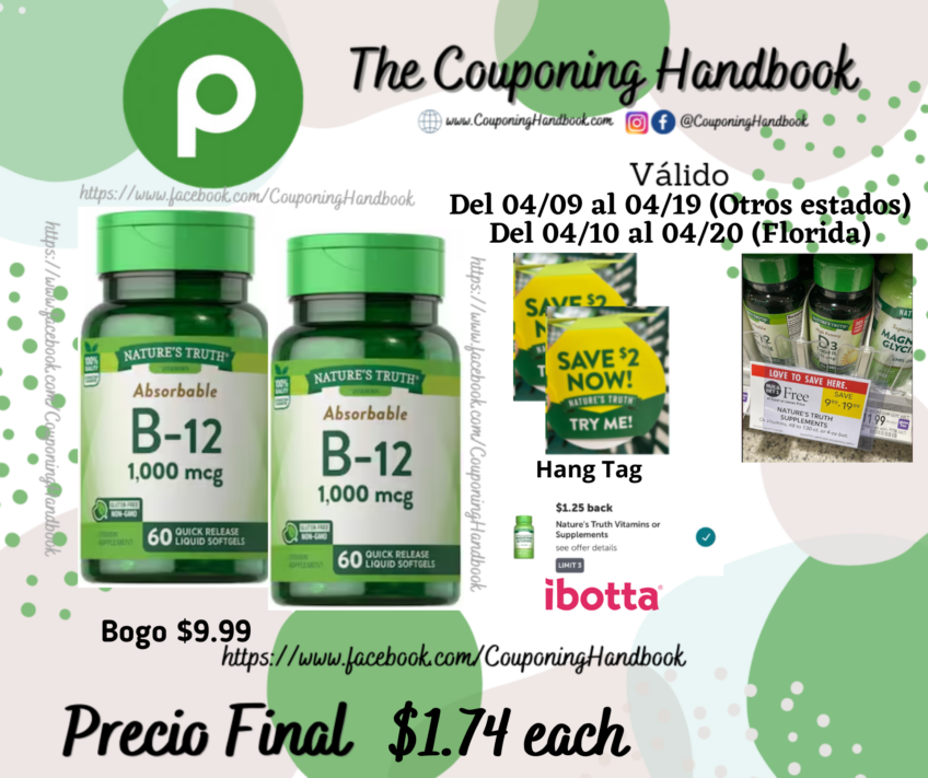 Nature’s Truth B-12 Vitamin por $1.74