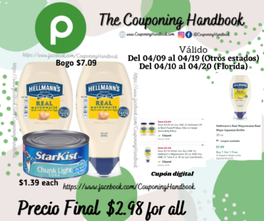 02 Hellmann’s Real Mayonnaise Squeeze 20 oz y 01 Starkist Tuna por $2.98
