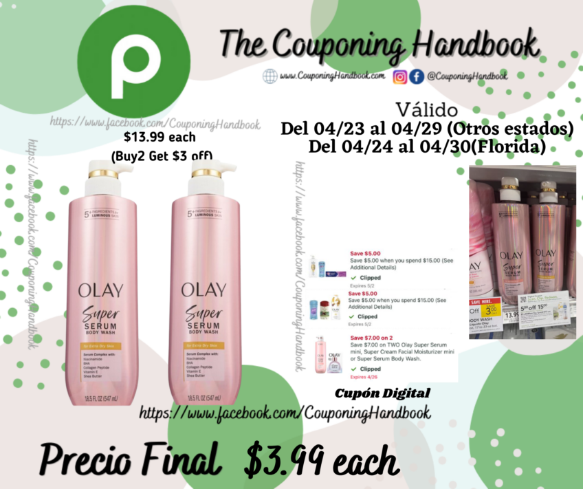 Olay Body Wash, Super Serum por $3.99