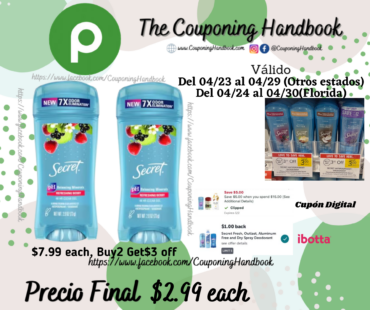 Secret Antiperspirant/Deodorant, Clear Gel por $2.99