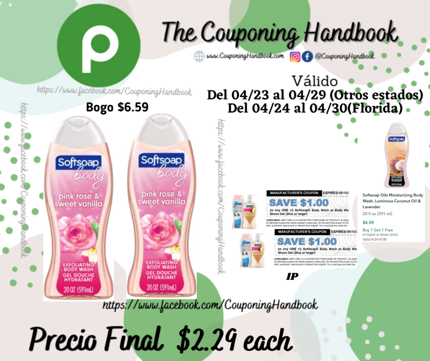 Softsoap Lustrous Glow Exfoliating Body Wash, Pink Rose & Vanilla por $2.29