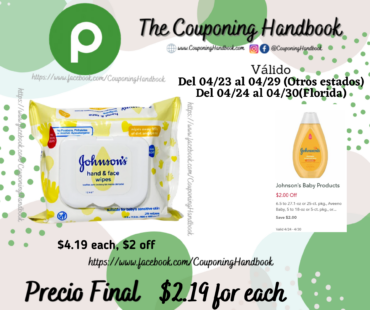 Johnson’s Wipes, Hand & FaceJohnson’s Wipes, Hand & Face por $2.19