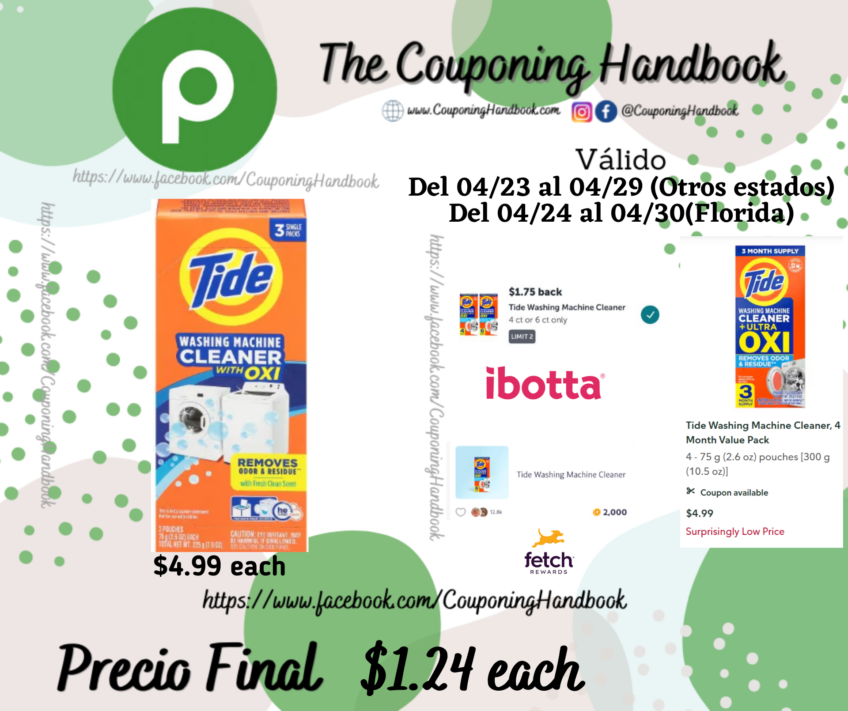 Tide Washing Machine Cleaner por $1.24