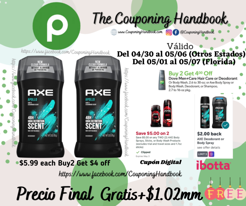 02 Axe Antiperspirant Deodorant stick Gratis