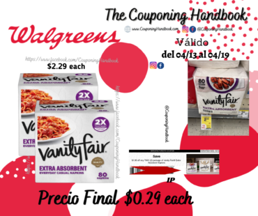 Vanity Fair Extra Absorbent Napkins, 80.0 ea por $0.29