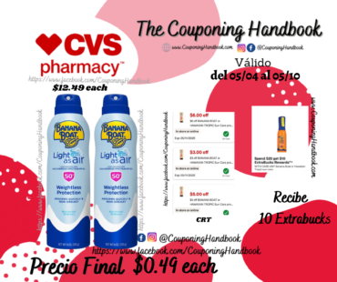 Banana Boat Light as Air SPF 50 Sunscreen Spray, 6 OZ por $0.49