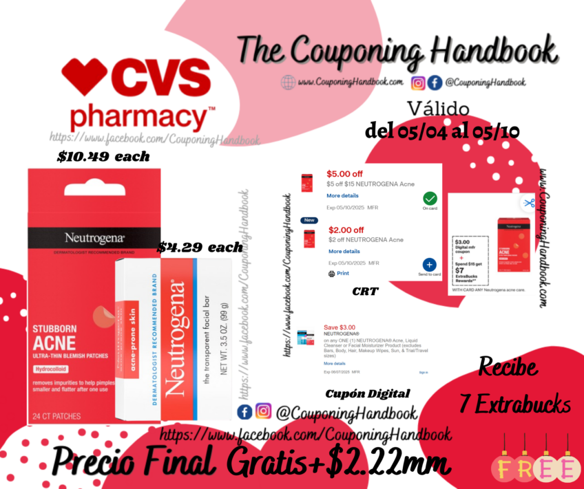 02 Productos Neutrogena Acne Gratis