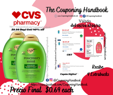 OGX Rosemary Mint Shampoo, 13 OZ por $0.69