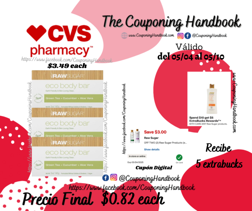 Raw Sugar Eco Bar Soap por $0.82