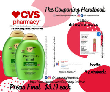 OGX Rosemary Mint Shampoo, 13 OZ por $3.19