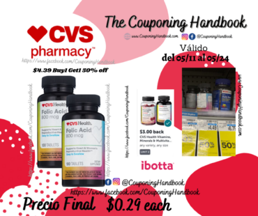 CVS Health Folic Acid Tablets, 100 CT por $0.29