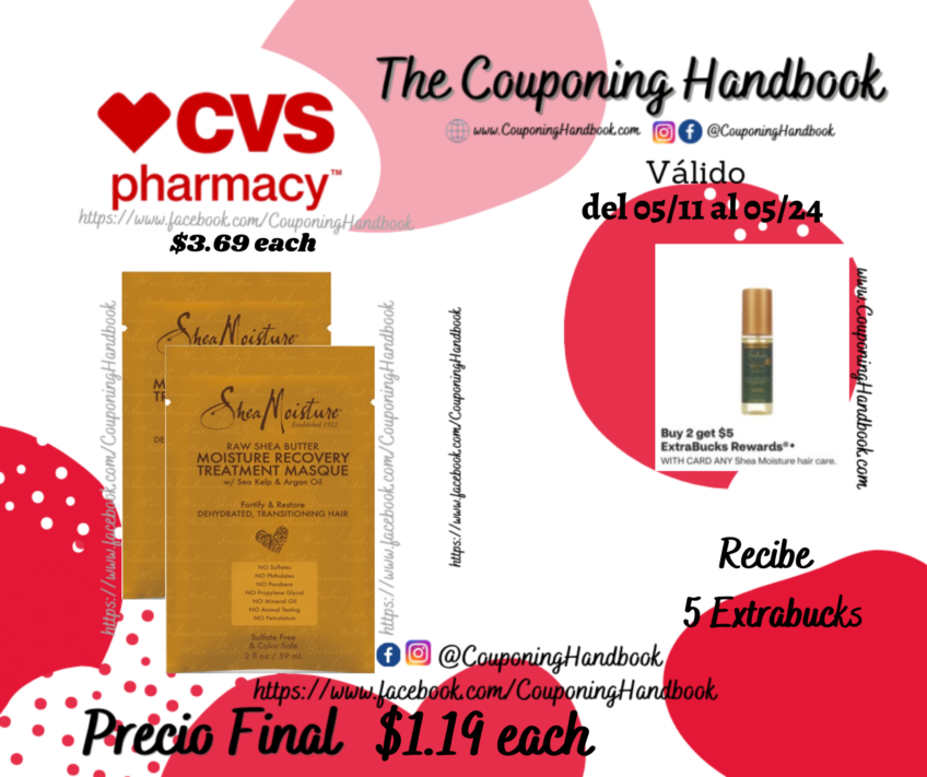 SheaMoisture Raw Shea Butter Moisture Recovery Treatment Masque, 2 OZ por $1.19