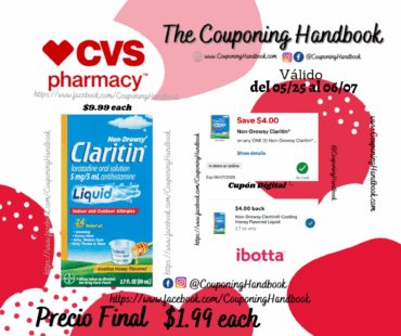 Claritin 24HR Non Drowsy Liquid Allergy Syrup, Cooling Honey, 2.7 OZ por $1.99